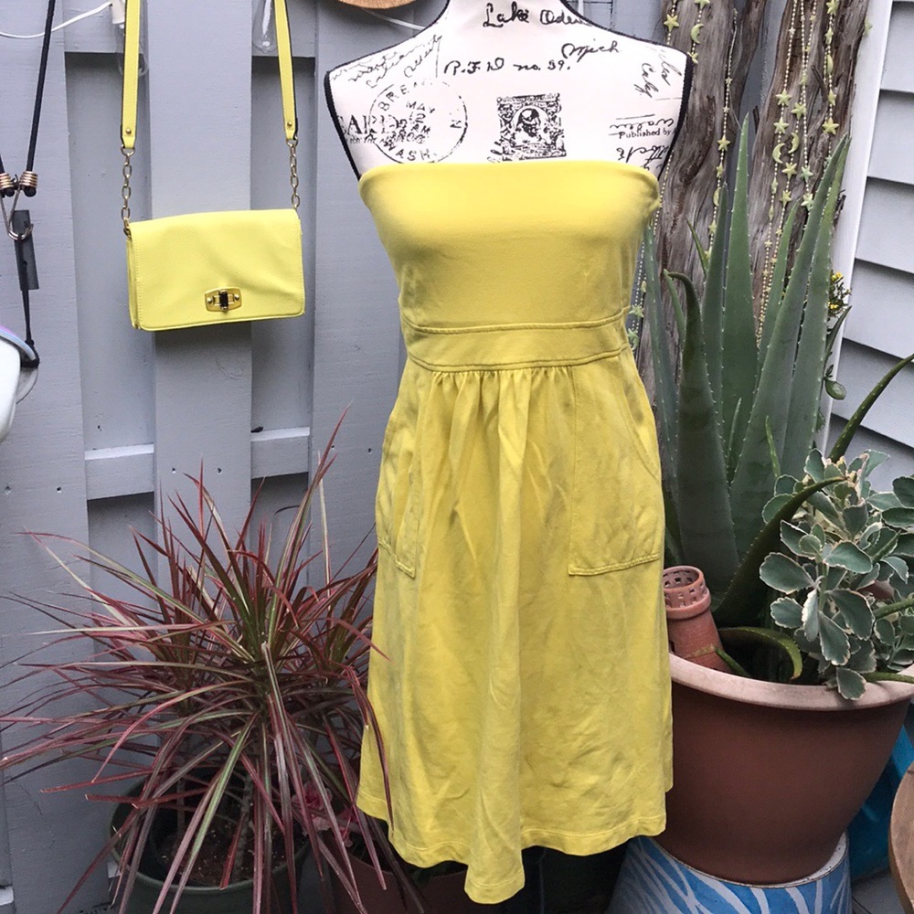 J. Crew yellow strapless sundress dress size 8
